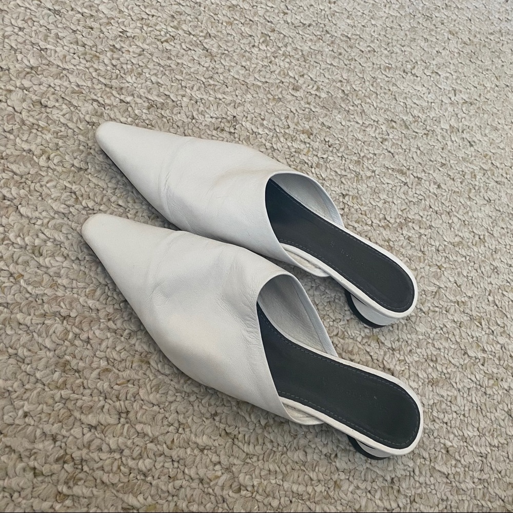 Zara White Mules